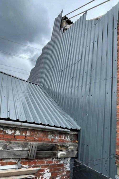 Recover Commercial or industrial corrugated roof